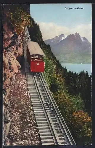 AK Bürgenstock-Bergbahn bei der Abfahrt