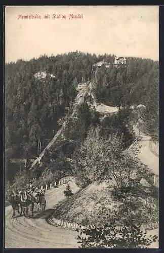 AK Mendelbahn mit Station Mendel, Bergbahn