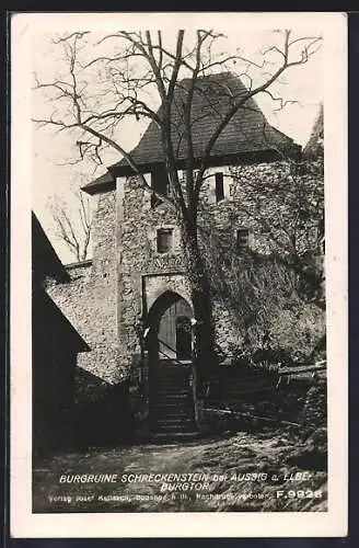 AK Aussig / Usti, Burgruine Schreckenstein, Burgtor