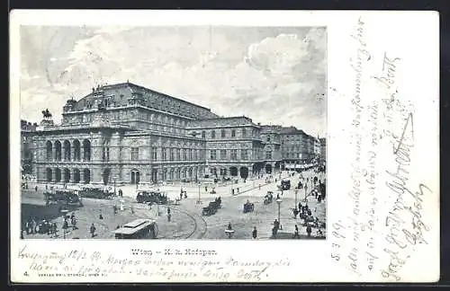 AK Wien, Partie an der Hofoper um 1900