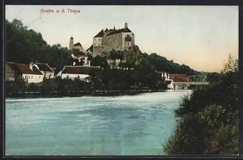 AK Raabs a. d. Thaya, Ortsansicht vom Fluss aus