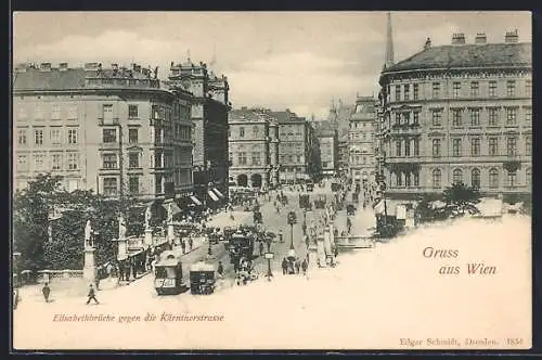 AK Wien, Elisabethbrücke gegen Kärntnerstrasse