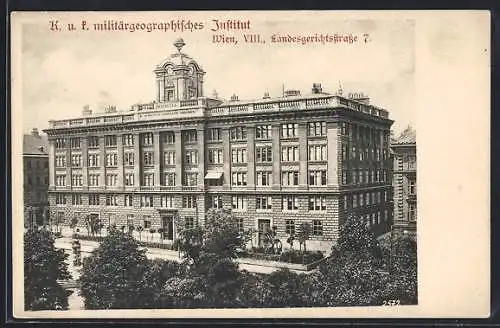 AK Wien, K. u. k. militärgeographisches Institut, Landesgerichtsstrasse 7