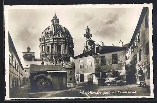 AK Wien, Fruhwirt-Hausmit Karlskirche