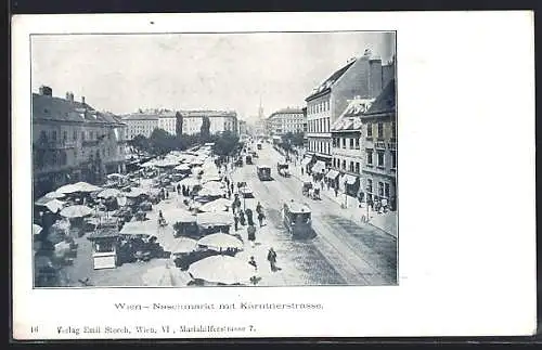 AK Wien, Naschmarkt mit Kärntnerstrasse