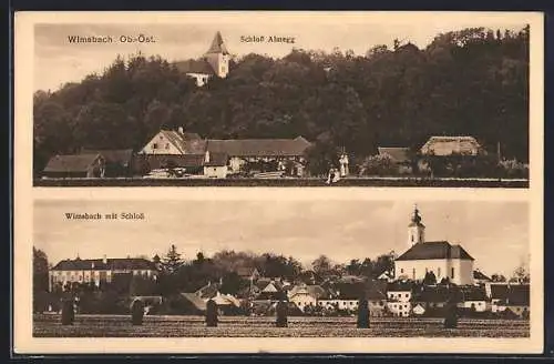 AK Wimsbach, Schloss Almegg, Teilansicht mit Schloss