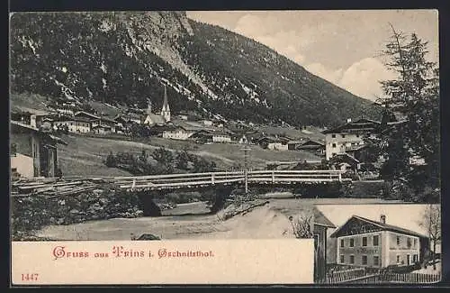 AK Trins i. Gschnitzthal, Gasthaus Wiener, Panorama