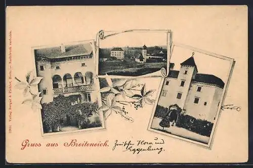 AK Horn /N.-Oe., Breiteneich, Schloss, Teilansicht mit Kirche