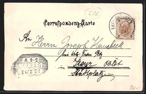 Lithographie Bad Hall, Curhaus, Promenade, Trinkhalle