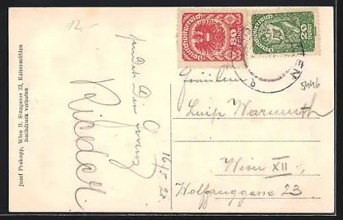 AK Tulbing, Strassenpartie aus der Vogelschau