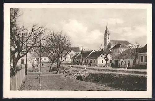 AK Grabern /N.-Oe., Schöngrabern, Ortspartie mit Pfarrkirche, Jubiläumskarte 1930