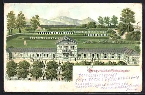 Lithographie Wien XXI, K. u. k. Militär-Schiessstätte