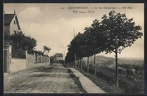 AK Hardricourt, La Rue Chantereine en 1910