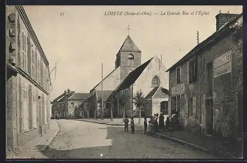 AK Limetz, La Grande Rue et l`Église