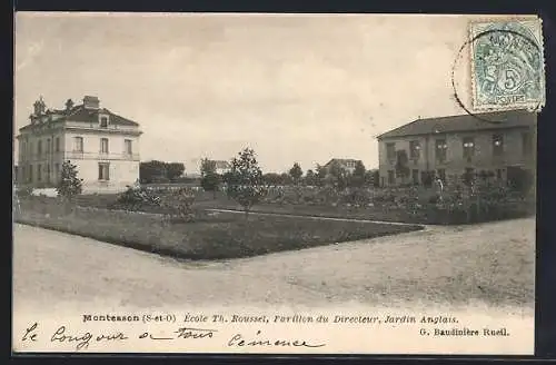 AK Montesson, École Th. Roussel, Pavillon du Directeur, Jardin Anglais