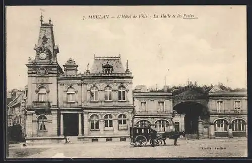 AK Meulan, L`Hôtel de Ville, La Halle et les Postes