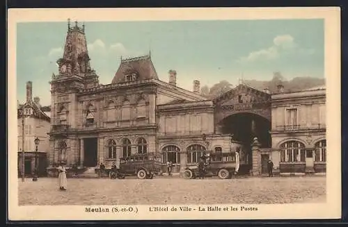 AK Meulan, L`Hôtel de Ville, La Halle et les Postes