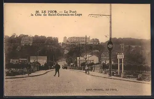 AK Le Pecq, Le Pont et la Côte de Saint-Germain-en-Laye