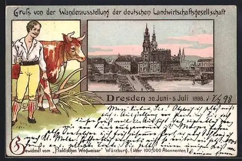 AK Dresden, Wanderausstellung der deutschen Landwirtschaftsgesellschaft 1898