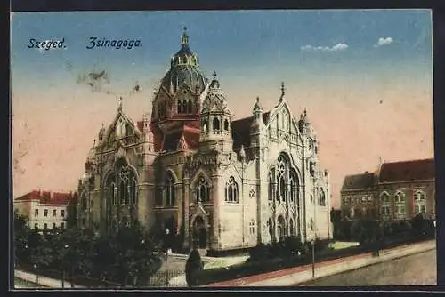 AK Szeged, Zsinagoga, Blick auf die Synagoge