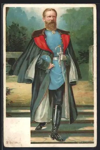 Lithographie Friedrich Wilhelm III. von Preussen, Portrait in Uniform