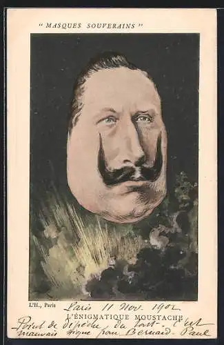 Künstler-AK Masques Souverains, Kaiser Wilhelm II.