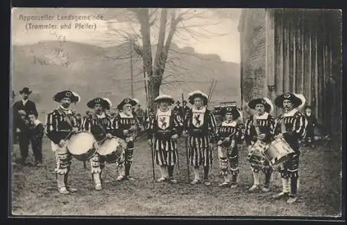 AK Trommler und Pfeifer der Appenzeller Landsgemeinde in Trachtenuniform