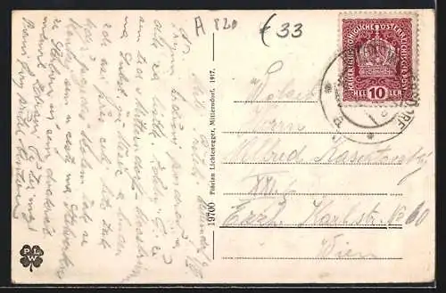 AK Mitterndorf an der Fischa, Handlung, Pfarrhof und Schule
