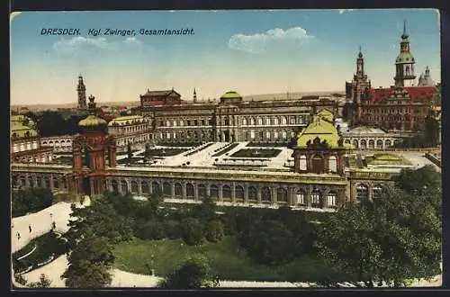 AK Dresden, Gesamtansicht vom Kgl. Zwinger