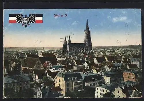 AK Ulm a. D., Teilansicht mit Kirche