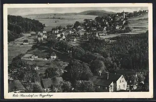 AK Erla-Crandorf im Erzgebirge, Gesamtansicht von einem Berg aus