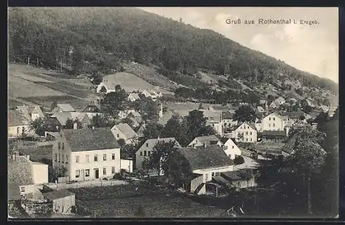 AK Rothenthal i. Erzgeb., Ortsansicht aus der Vogelschau