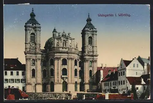 AK Weingarten i. Württbg., Vorderansicht der Kirche