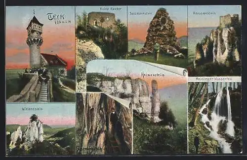 AK Teck, Ruine Rauber, Heimenstein, Neidlinger-Wasserfall