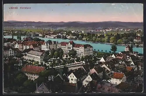 AK Konstanz am Bodensee, Totalansicht aus der Vogelschau