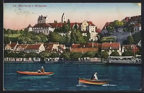 AK Meersburg a. Bodensee, Teilansicht mit Schloss