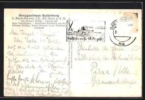 AK Bischofswerda, Terrasse am Butterberg, Inh. R. Müller