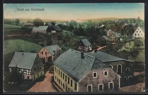 AK Kirchbach, Totalansicht aus der Vogelschau