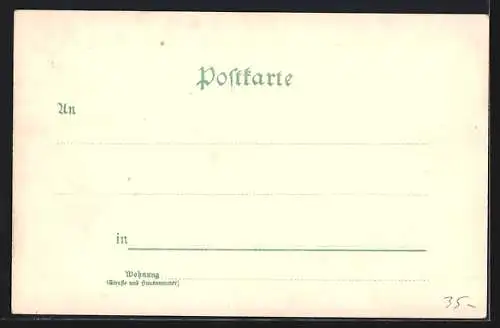 Lithographie Kiel, Düsternbrook, Schloss, Bismark-Denkmal, Leuchtthurm bei Holtenau