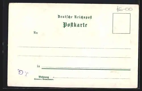 Lithographie Köln, Teilansicht mit Dom und Rathaus