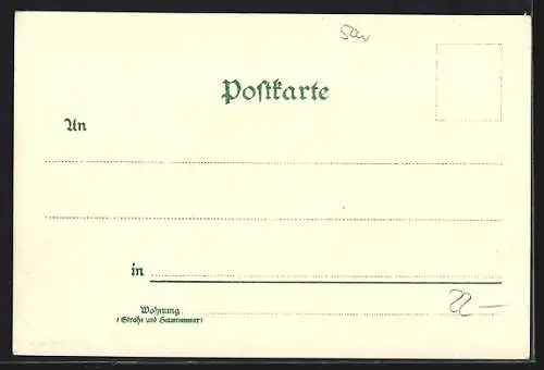 Lithographie Köln, Bismarck-Denkmal, Severintor, Moltke-Denkmal, Wappen