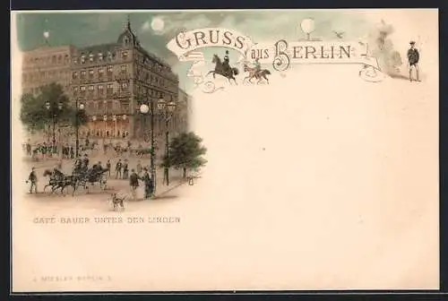 Lithographie Berlin, Cafe Bauer Unter den Linden