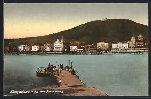 AK Königswinter a. Rh., Ortsansicht mit Petersberg