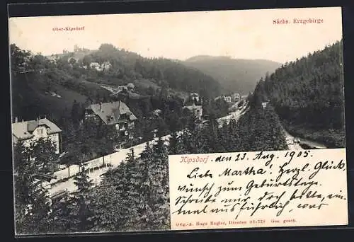 AK Kipsdorf i. Sächs. Erzgebirge, Ortsteil mit Ober-Kipsdorf