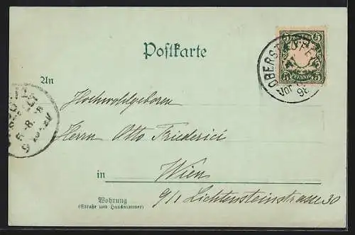 Mondschein-AK Oberstaufen, Ansicht von Norden