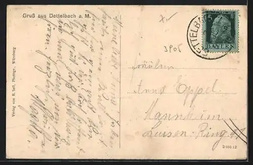 AK Dettelbach a.M., Totalansicht, Wallfahrtskirche & Kloster