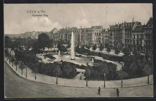 AK Köln-Neustadt, Deutscher Ring mit Brunnen