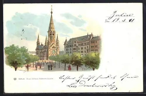 Künstler-AK Berlin-Charlottenburg, Kaiser Wilhelm-Gedächtniskirche