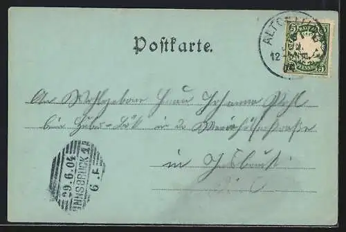 AK Altötting, Markt mit Kirche