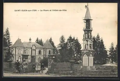 AK Saint-Ouen-sur-Iton, Le Phare et l`Hôtel-de-Ville